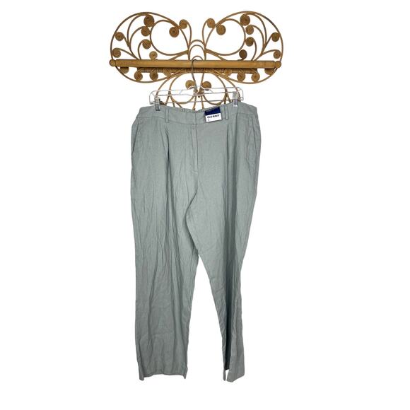 NEW Old Navy Linen Taylor Wide-Leg Trouser Pants Silver Sage XL - Picture 2 of 10